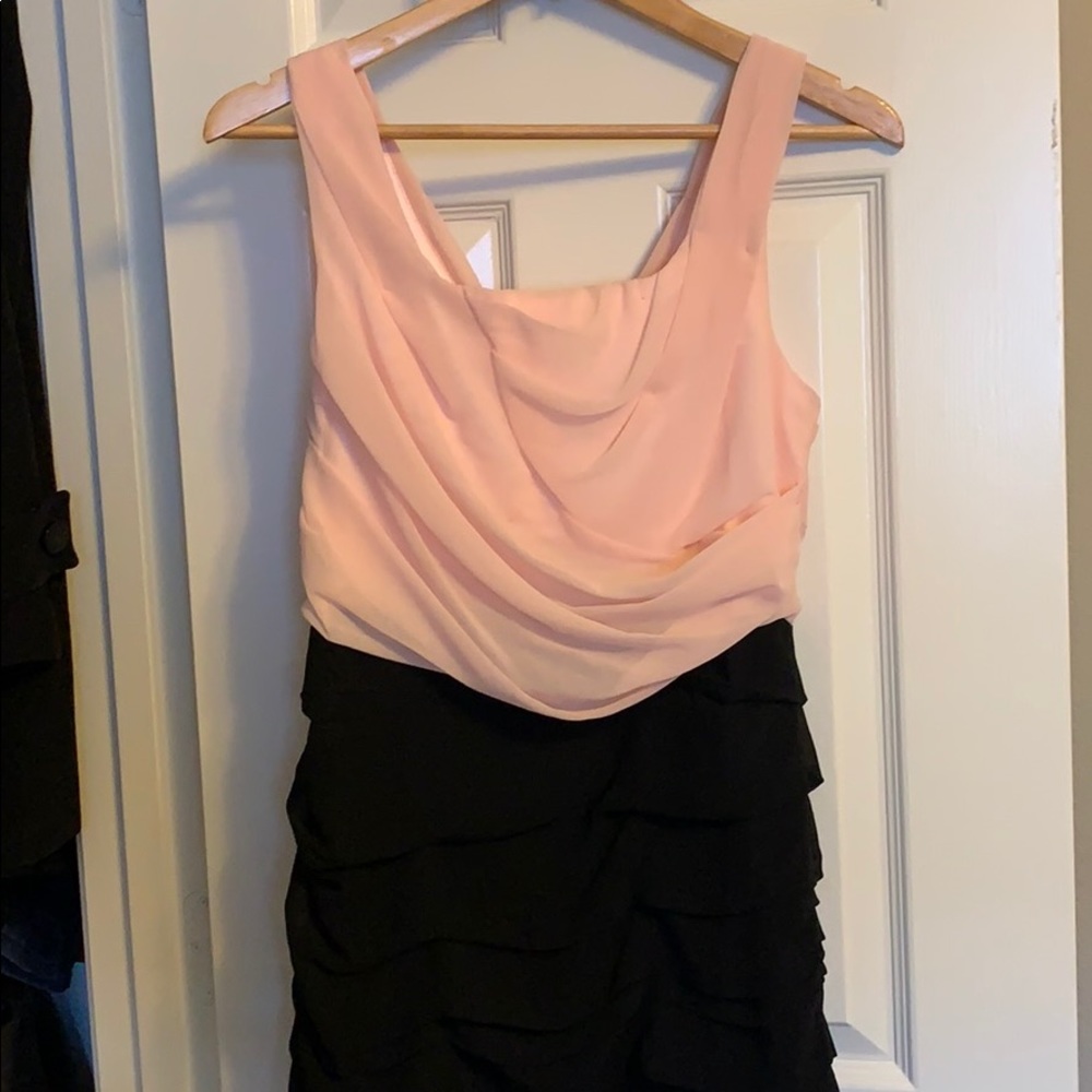 Pink and black mini dress